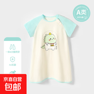 寶寶睡裙純棉輕薄夏季款嬰兒睡袍親膚透氣男寶女寶防踢睡裙 太空恐龍 90 cm 推薦身高80-88cm