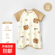 寶寶睡裙純棉輕薄夏季款嬰兒睡袍親膚透氣男寶女寶防踢睡裙 波點(diǎn)熊 110 cm 推薦身高99-108cm