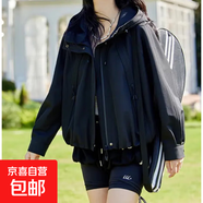 2025年新款春秋小個(gè)子短款外套減齡潮流時(shí)尚寬松連帽風(fēng)衣女裝外套 黑色 M （105-125斤）