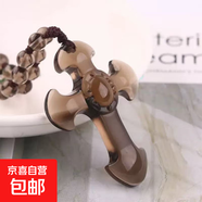 黑曜石十字吊墜冰種項鏈配飾水晶項鏈吊墜男女禮物 冰種曜石十字架吊墜 全珠鏈款
