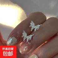 高級感小眾設計感氣質(zhì)耳釘女韓國時(shí)尚耳墜輕奢耳夾耳飾幾何元素 48#立體蝴蝶-銀色