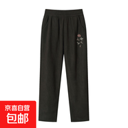 2025媽媽褲子春秋中老年人秋款寬松高腰休閑褲大碼加肥長(cháng)褲直筒褲 復古咖啡色褲子 5XL 建議150-165斤