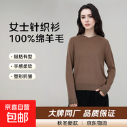 【拉夫勞倫制造商】2025年女士綿羊毛休閑羊毛衫秋冬款連帽針織衫 深啡駝 L 105-120斤
