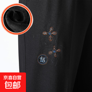 特大碼胖奶奶秋季褲子加絨中老年女褲寬松繡花長(cháng)褲200斤秋冬款 福字花冬款加絨 7XL 建議185-200斤