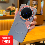 適用vivox300手機殼新款降溫步步高X300Pro金甲素皮全包防摔X200Pro保護套磁吸5g皮紋白色商務(wù)外殼 【灰色】素皮散熱款磁吸 vivo X200S