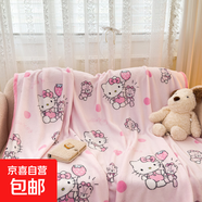 正版三麗鷗毛毯蓋被卡通牛奶絨小毯子午睡毯沙發(fā)毯披肩毯多功能毯 hello kitty 帶扣披肩毯100*140cm