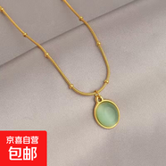 金色鈦鋼項鏈女不掉色輕奢小眾鎖骨鏈飾品感百搭時(shí)尚氣質(zhì)頸鏈 金色貓眼石項鏈