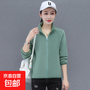 奧利絨保暖外套女春秋新款時(shí)尚寬松洋氣立領(lǐng)顯瘦百搭開(kāi)衫外套 豆綠色 4XL 150-170