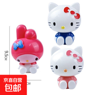 桌面擺件公仔手辦玩具擺件男女生禮物可愛(ài)小玩具玩偶生日蛋糕擺件 玫紅色KT貓 5只-OPP獨立包裝