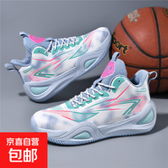 冬季上新青少年加棉加絨籃球鞋大碼大童訓練實(shí)戰防滑耐磨籃球鞋 906JZ白蘭款 42
