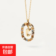 西班牙彩色鋯石字母項鏈女歐美時(shí)尚性感高級鎖骨頸鏈生日節日禮物 金色字母C 項鏈長(cháng)50cm
