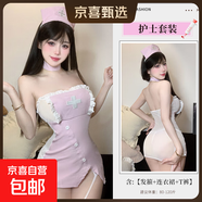 林林婷性感情趣內衣純欲可愛(ài)護士制服性感包臀裙小胸免脫套裝睡衣 圖片色 均碼(80-120斤)