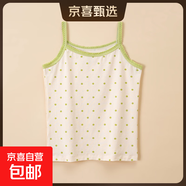 兒童吊帶a類(lèi)抗菌純棉夏季薄款寶寶嬰幼兒吸濕排汗背心女童吊帶衫 淺綠小波點(diǎn)BX326 110