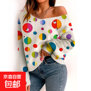 2025年秋冬女裝新款原創(chuàng  )設計女士毛衣套頭3D印花毛衣休閑寬松慵懶 幾何圓點(diǎn) XL 肩寬59cm，胸圍116cm，衣長(cháng)65cm 袖長(cháng)51cm，擺圍114cm