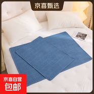 A類(lèi)新款嬰兒寶寶隔尿墊可洗防水純棉學(xué)生宿舍生理期護理墊防漏墊 牛仔藍【全棉防水墊 加大加厚】 120*200cm（有四角松緊帶）