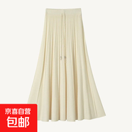 復古高腰顯瘦大擺針織半身裙2025秋冬款溫柔風(fēng)中長(cháng)款系帶a字裙女 1362杏色【感秋冬氛圍】 M (推薦【90-105斤】)