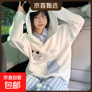 日系軟妹西裝領(lǐng)連帽衛衣女2025秋冬季款寬松粉色外套 淺藍冬季加絨（雙層面料400克） XL 建議125-140斤