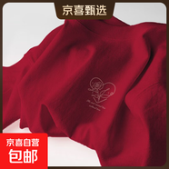 短袖t恤女春夏季2025韓系220克純棉體恤寬松大碼半袖上衣 1994酒紅 玫瑰線(xiàn)條粉 XL