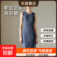 酒紅色無(wú)袖連衣裙女2025新款春秋打底高級感收腰職業(yè)正裝背心裙子 灰色（單件 連衣裙） 3XL