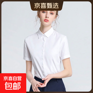 藍色立領(lǐng)職業(yè)襯衫女2025春夏新款高級通勤白領(lǐng)正裝氣質(zhì)修身襯衣潮 B613白色【暗扣】短袖 L 推薦【105-115斤】