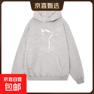 重磅銀狐絨秋冬加絨加厚衛衣女2025新款爆款黑色連帽美式寬松 白灰色（重磅純棉薄款） L