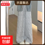 時(shí)尚小香風(fēng)格紋慵懶休閑直筒長(cháng)褲女秋冬新款韓版寬松高腰闊腿褲 黑白【小個(gè)子】 M 適合【96-110斤】