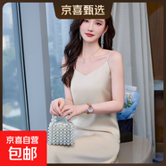 高級垂感夏季女生內搭吊帶背心裙2025新款修身氣質(zhì)長(cháng)款性感連衣裙 香檳色 （RF0096） 2XL 碼118-126斤
