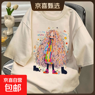 爆款100%純棉短袖t恤可愛(ài)小女孩印花學(xué)生百搭寬松顯瘦休閑上衣DPJ 2617純棉-杏色 3XL 可穿200斤以?xún)?
                                         title=