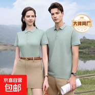 【阿瑪尼制造商】含桑蠶絲POLO衫男輕熟休閑短袖體T恤夏季薄款 豆綠 XL