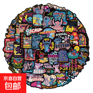 張史迪仔Hello Kitty彩色米奇瘋狂動(dòng)物城蘇菲亞防水貼 WTD036黑色史迪奇50張