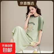 睡裙夏季女純棉短袖可愛(ài)卡通網(wǎng)紅睡衣女夏天寬松女士春秋款家居服 Z655 3XL