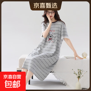 睡裙夏季女純棉短袖可愛(ài)卡通網(wǎng)紅睡衣女夏天寬松女士春秋款家居服 Z654 2XL