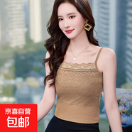 2025春夏新款蕾絲吊帶小背心女職業(yè)裝內搭打底衫韓版修身彈抹胸 杏色 RF0053 2XL 碼118-126斤