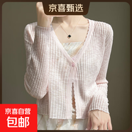 2025春季新款休閑洋氣圓領(lǐng)針織無(wú)袖T恤女百搭外穿開(kāi)衫/HY125一X 粉色 S （85-95斤）