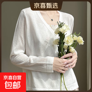 【薄款開(kāi)衫】25年薄款針織外套透氣寬松顯瘦長(cháng)袖配吊打裙外套 白色 M （90-110斤）