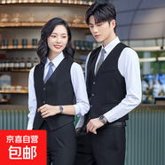 職業(yè)西服馬夾背心坎肩工裝正裝新款銀行西裝馬甲女春夏黑色工作服 女-黑色馬甲+半身裙（L168） M