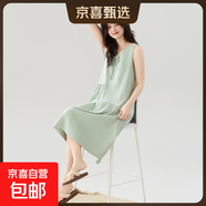 睡裙女夏季純棉無(wú)袖2025新款休閑吊帶裙性感背心寬松大碼胖mm睡衣 Z33001 4XL