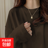 德絨保暖打底衫女春秋內搭加絨加厚純色T恤寬松百搭圓領(lǐng)磨毛上衣 J33德絨-圓領(lǐng)咖啡色 4XL