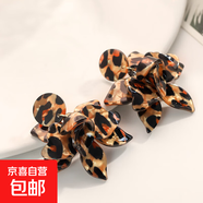 清新時(shí)尚超仙氣質(zhì)甜美亞克力花朵耳扣個(gè)性小眾設計高級感百搭耳環(huán) 豹紋款1