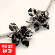 清新時(shí)尚超仙氣質(zhì)甜美亞克力花朵耳扣個(gè)性小眾設計高級感百搭耳環(huán) 豹紋款2