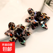 清新時(shí)尚超仙氣質(zhì)甜美亞克力花朵耳扣個(gè)性小眾設計高級感百搭耳環(huán) 豹紋款5