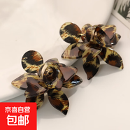 清新時(shí)尚超仙氣質(zhì)甜美亞克力花朵耳扣個(gè)性小眾設計高級感百搭耳環(huán) 豹紋款3