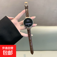 適用華為GT6表帶秋冬新竹節皮紋gt5高級2小牛皮金扣watch3手表GT4 【冰面竹節皮紋】褐色 適用：小米手環(huán)8pro