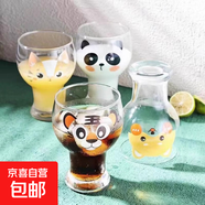 創(chuàng  )意ins風(fēng)玻璃杯精釀大容量啤酒杯大肚杯網(wǎng)紅家用可愛(ài)印花水杯 熊熊款 455ml