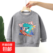 童裝兒童衛衣2025秋款棉男女童長(cháng)袖T恤單上衣嬰幼兒寶寶套頭衫 加絨加厚-滑板恐龍 【A類(lèi)材質(zhì)】 110 （建議身高95-105CM）