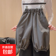 2025秋季女童森系新款兒童韓版洋氣花邊波點(diǎn)三件套 炭黑色褲子 170 身高155-165