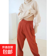 秋冬外穿套頭加厚慵懶風(fēng)毛衣女收腰顯瘦蝙蝠型長(cháng)袖洋氣短款針織衫 5442米白 M  【建議96斤-110斤】