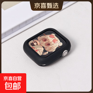 適用applewatch硅膠保護殼S11邊框殼iwatchS10/se代半包軟殼硬殼41mm/45mm蘋(píng)果手表表帶防摔 半包軟殼-黑色 iwatch4/5/6/se【44mm表盤(pán)】