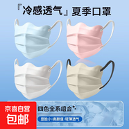 【科技冷感】蝶形涼感口罩夏季薄款透氣口罩ins高顏值顯白護眼角 樂(lè )享夏日/告別悶熱【四色全系組合】 冷感透氣夏季口罩【80只】獨立包裝