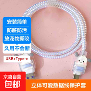 數據線(xiàn)保護套type-c蘋(píng)果華為防折斷通用纏繞13充電器20W立體可愛(ài)防污防臟防寵物撕咬安裝簡(jiǎn)單 帕恰狗三件套-type-C口+USB口